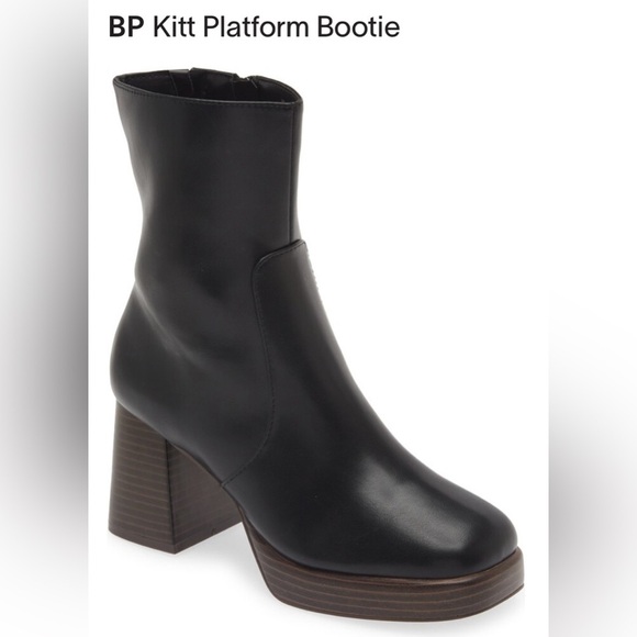 BP Keyla Platform Brown Faux Suede Chunky Bootie - Picture 1 of 13